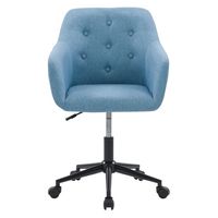 CorLiving - Marlowe Upholstered Button Tufted Task Chair - Light Blue - Large Front