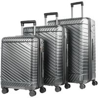 Bugatti - Oslo Spinner Suitcase Set (3-Piece) - Silver - Large Front