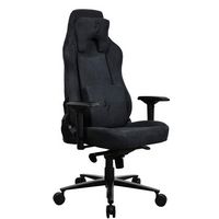 Arozzi - Vernazza Series Top-Tier Premium Supersoft Upholstery Fabric Gaming Chair - Pure Black - Large Front