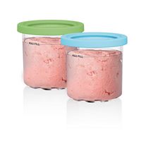 CREAMi Pints and Lids - 2 Pack, Compatible with NC300s Series Ninja Creami Ice Cream Makers - Cle... - Large Front