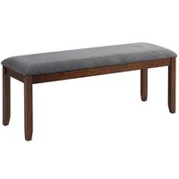 Costway - Dining Bench Upholstered Entryway Bench Footstool Kitchen w/ Wood Legs - Grey, Brown - Large Front
