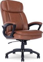 Serta - Fairbanks Bonded Leather Big and Tall Executive Office Chair - Cognac - Large Front