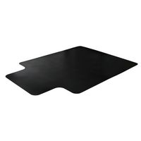 Floortex - Premium Rectangular Vinyl Chair Mat for Carpet 29.5 x 47 inches - Black - Large Front