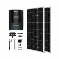 Renogy - 200 Watt 12 Volt Monocrystalline Solar Kit w/ 2 Pcs 100W Solar Panel and 20A MPPT Charge... - Large Front
