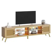 Bestier - 80'' Rattan TV Stand for TVs up to 85