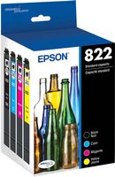 Epson - 822 DURABrite Ultra Ink Standard Capacity Black & Color Cartridge Combo Pack (T822120-BCS... - Large Front
