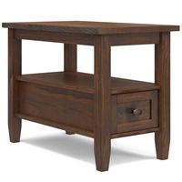 Simpli Home - Warm Shaker Narrow Side Table - Distressed Charcoal Brown - Large Front