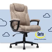 Serta - Comfort Eco Ergonomic Executive Smooth Velvet Office Chair - Light Brown - Large Front