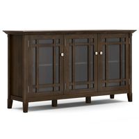 Simpli Home - Bedford Wide Storage Cabinet - Dark Tobacco Brown - Large Front