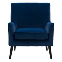 CorLiving - Elwood Modern Accent Chair - Dark Blue - Large Front