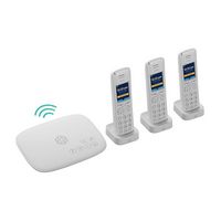 Ooma - Telo Air 2 Internet Home Phone Service with 3 Cordless Handsets - White - Large Front