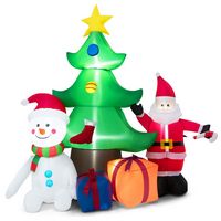 Costway - 7.2 FT Inflatable Christmas Decoration Lighted Blow up Christmas Tree w/ Santa Claus - ... - Large Front