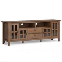 Simpli Home - Artisan SOLID WOOD 72 inch TV Media Stand in Rustic Natural Aged Brown For TVs up t... - Large Front