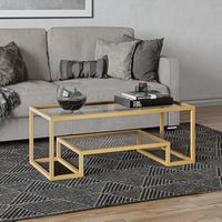 Camden&Wells - Hugo Coffee Table - Brass - Large Front