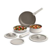 Bella - Fits-anywhere Kitchenware: 8-Piece Ceramic Nonstick Cookware Set with Removable Handles -... - Large Front