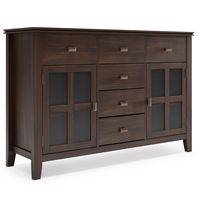 Simpli Home - Artisan Sideboard Buffet - Dark Chestnut Brown - Large Front