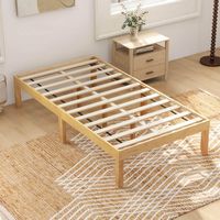 Costway Twin Size Wooden Platform Bed Frame 14