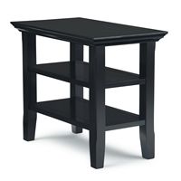 Simpli Home - Acadian Narrow Side Table - Black - Large Front