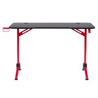 CorLiving - Conqueror Gaming Desk with LED Lights - Red and Black - Large Front