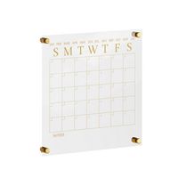 Martha Stewart - Grayson Premium Clear Acrylic Wall Calendar with Gold Printing and Dry Erase Mar... - Large Front