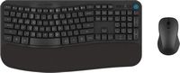 JLab - Flow Bundle Multi-device Wireless Ergonomic Keyboard and Mouse Set - Black - Large Front