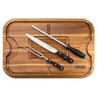 Viking - Oversized Acacia Carving Board with 3-piece Carving Set - Multicolor - Large Front