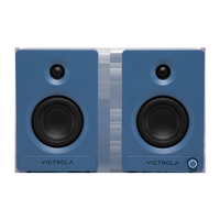 Victrola - Tempo Bluetooth Bookshelf Speakers - Blue - Large Front
