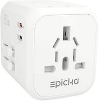 Epicka - Dual AC Outlet 35W Universal Travel Adapter with 2 USB-C PD Fast Charging & 3 USB-A (TA-... - Large Front