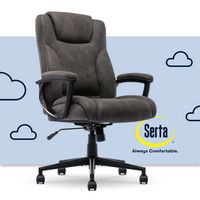 Serta - Comfort Eco Ergonomic Executive Smooth Velvet Office Chair - Brown - Large Front