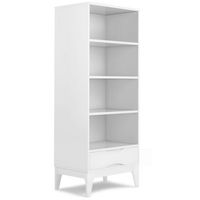 Simpli Home - Harper Bookcase with Storage - White - Large Front