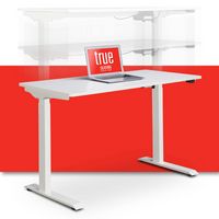 True Seating - Ergo Electric Height Adjustable Standing Desk - White - Large Front