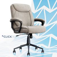 Click365 - Transform 1.0 Upholstered Desk Office Chair - Fabric - Beige - Large Front