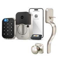 Yale - Assure Lock 2 Touch Key-Free Keypad with Wi-Fi and Ridgefield Handleset - Satin Nickel - Large Front