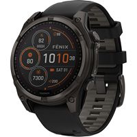 Garmin - fēnix 8 Solar Sapphire GPS Smartwatch 47mm Fiber-reinforced polymer - Carbon Gray DLC Ti... - Large Front