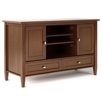 Simpli Home - Warm Shaker SOLID WOOD 47 inch Wide Transitional TV Media Stand in Russet Brown For... - Large Front