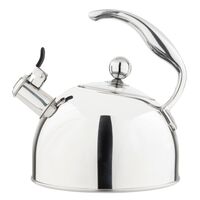 Viking - 2.6 Quart Whistling Tea Kettle with 3-Ply Base - Stainless Steel - Large Front