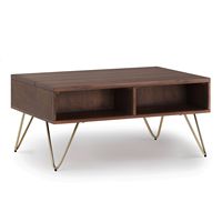 Simpli Home - Hunter Small Lift Top Coffee Table - Umber Brown and Gold - Large Front