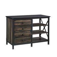 Sauder - Foundry Road Sm Storage Credenza Co - Carbon Oak® - Large Front