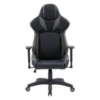 CorLiving - Nightshade Gaming Chair - Black and Grey - Large Front