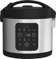 bella PRO - 20-Cup Digital Rice Cooker - Stainless Steel - Large Front