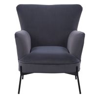 CorLiving - Elwood Wingback Accent Chair - Gray - Large Front