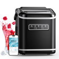 Ecozy - Smart Ice Makers Countertop 26lbs, 9 Bullet Ice Cubes in 6 Mins - Black - Large Front