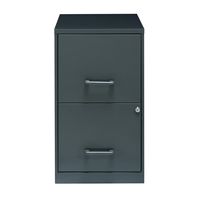 Hirsh - Office Designs 18in. 2-Drawer Metal File Cabinet - Charcoal - Large Front