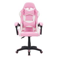 CorLiving - Ravagers Gaming Chair - Pink and White - Large Front