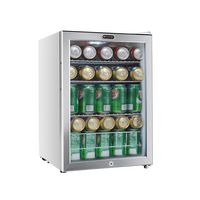 Whynter - 90-Can Beverage Refrigerator - White Cabinet/Stainless Steel Trim - Large Front