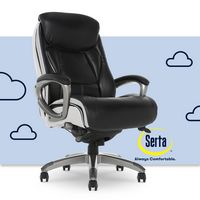 Serta - Lautner Executive Office Chair - Black with White Mesh Accents - Large Front