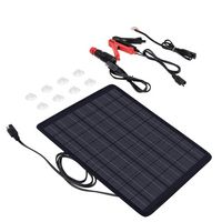 Renogy - 10W Solar Panel Trickle Charger - Black - Large Front