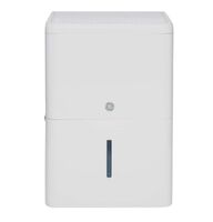 GE - 50-Pint Portable Dehumidifier with Built-In Wi-Fi and Smart Dry for Wet Spaces - White - Large Front
