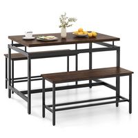 Costway 3 PCS Dining Table Set for 4 w/ 43
