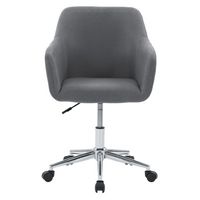 CorLiving - Marlowe Upholstered Chrome Base Task Chair - Gray - Large Front